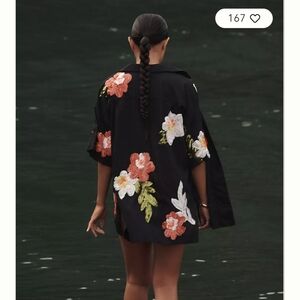 Anthropologie Short-Sleeve Sequin Buttondown Shirt Size XS